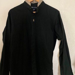 MWG Apparel Long Sleeve Button-down Black Brown Shirt Men's size M